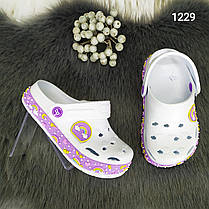 Крокси сабо дитячі для дівчинки білі Dago Style р-р 24-32, фото 5