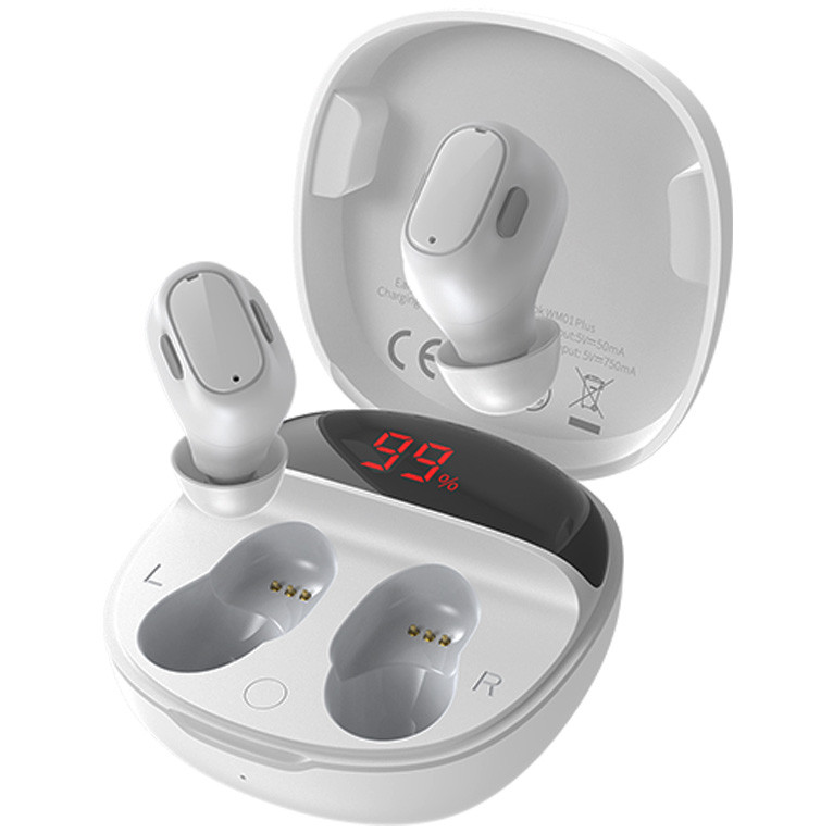 Bluetooth-навушники з кейсом Baseus WM01 Plus NGWM01P-02, білі