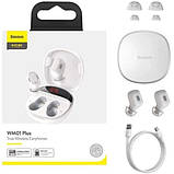 Bluetooth-навушники з кейсом Baseus WM01 Plus NGWM01P-02, білі, фото 7