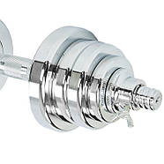 Гантелі 25 кг 2 шт. по 12.5 кг. розбірні хром. фікс. диск з різзю (2грифа l-40см, (2,5+1,75+1х4)), фото 4