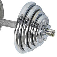 Гантелі 27 кг 2 шт. по 13.5 кг. розбірні хромовані HIGHQ SPORT (2 грифи l-35 см, хром. млинці), фото 4