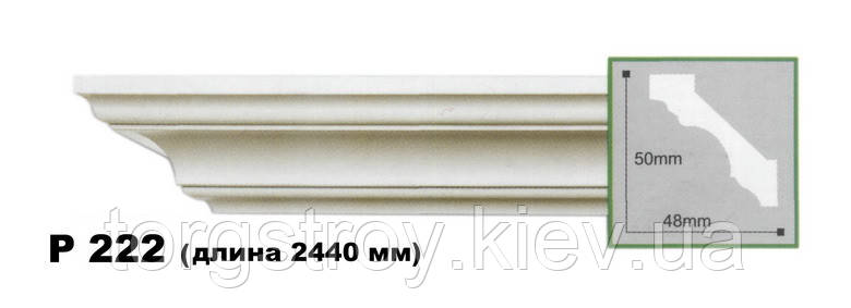Карниз стельовий P222, довжина 2,00м, Gaudi decor, фото 1