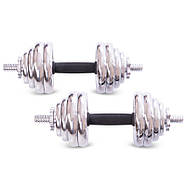 Набір 30 кг гантелей розбірні хромовані млинці в пласт.кейсі, фото 6