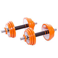 Набір 20 кг гантелей розбірні сталеві млинці в пласт.кейсі (в комплект.подовжувач грифа), фото 7