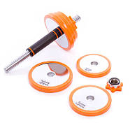 Набір 20 кг гантелей розбірні сталеві млинці в пласт.кейсі (в комплект.подовжувач грифа), фото 3