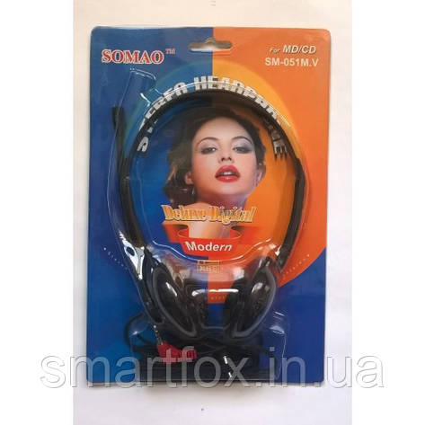 Накладні навушники з мікрофоном Somao-SM 051, фото 1