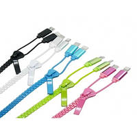 Кабель USB 2 в 1 на змійці (з роз'ємами microUSB/IPHONE 5/6) (9707)