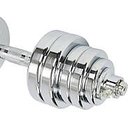 Гантелі 35 кг 2 шт. по 17.5кг. розбірні хром. фікс. диск з різзю (2грифа l-40 см, (2,5+2,5+1,5+1,5)х4)), фото 4