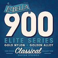 Струны для классической гитары La Bella 900 Elite Gold Nylon Polished Golden Alloy