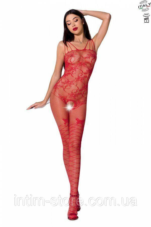 Ажурний бодістокінг з інтимними вирізами Passion BS076 red SO4154, фото 1