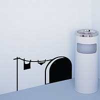 Декоративна інтер'єрна наклейка на шпалери Мишача норка (самоклейні наклейки тварини) матова 300х173 мм