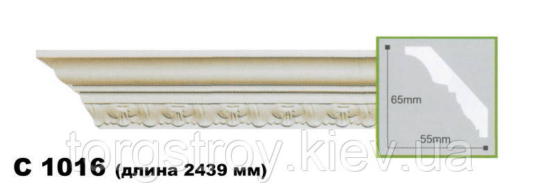 Карниз стельовий гнучкий C1016F, довжина 2.44 м, Gaudi Decor