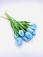 Штучні тюльпани Real touch блакитний