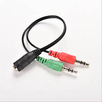 Перехідник 3,5 гніздо 4pin -2*3,5 штекер 3pin, 10см