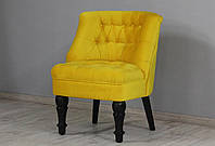 Кресло Sovalle Прованс, велюр желтый, ножки черные 0449-05