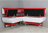 Кухонний куточок Sovalle Мілан з ящиками, модульний, екошкіра глянсовий червоний з білим 0445-08, фото 2