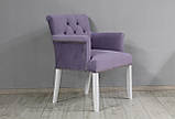 М'яке крісло Sovalle Рішельє, велюр світло-фіолетовий, ніжки білі 0453-08, фото 3