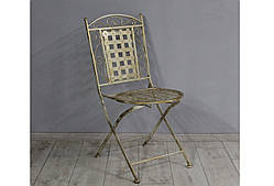 Розкладний стілець, кований, садовий, Sovalle, бежеве золото 1215-01