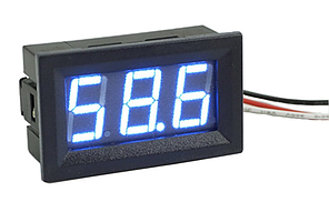 Вольтметр в корпусі 0 - 100(99,9)В синій