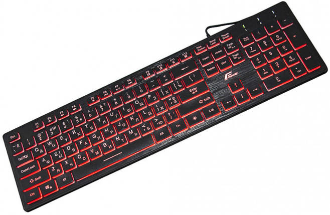 Клавіатура Frime Moonfox 3Color Black USB RUS/UKR (FLK18210), фото 1
