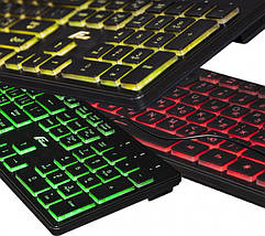 Клавіатура Frime Moonfox 3Color Black USB RUS/UKR (FLK18210), фото 5