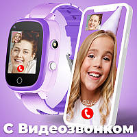 Детские водонепроницаемые часы Smart Baby Watch JETIX T-Watch 2 с 4G Видеозвонком и Термометром (purple)