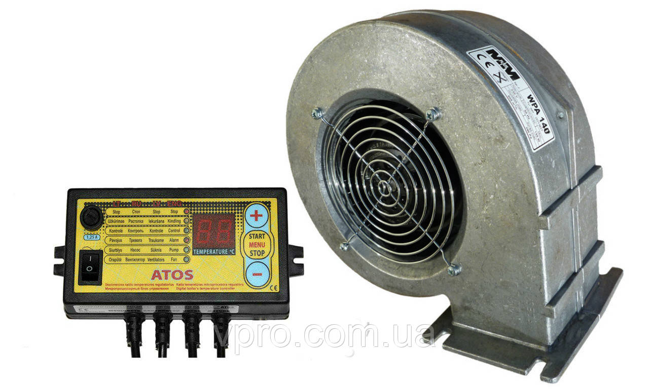 Комплект автоматики котла Atos + вентилятор WPA 140 (до 80кВт)
