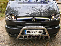 Накладка на решетку Volkswagen Т4 (фольксваген т4), ПРЯМЫЕ ФАРЫ 8 шт. широкие полоски, нерж.
