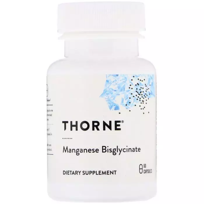 Бисглицинат марганцю 15мг, Thorne Research, Manganese Bisglycinate, 60 капсул