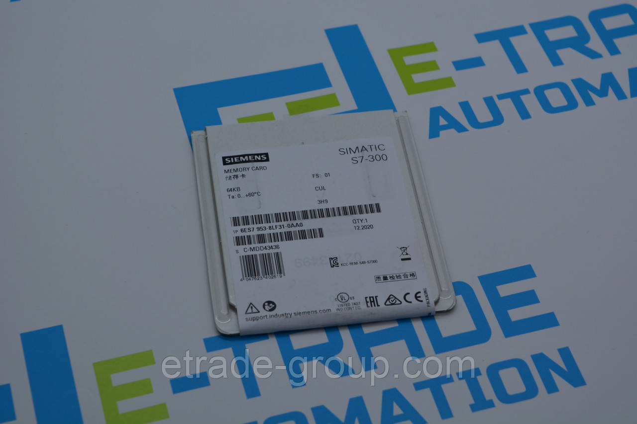 Карта пам'яті Siemens 6ES7953-8LF31-0AA0