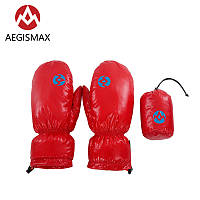 Пуховые перчатки рукавицы AEGISMAX с гусиным пухом 800 FP Зимние варежки для кемпинга красные.