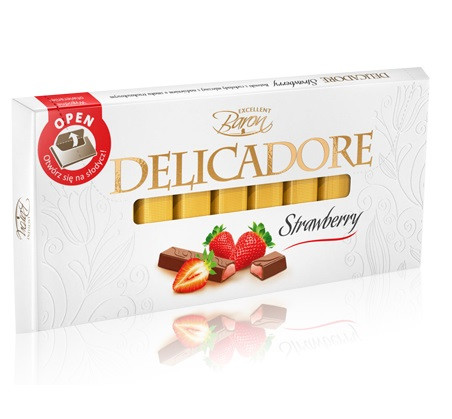 Шоколад молочний Baron Delicadore Strawberry, 200 г (Польща)