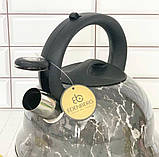 Чайник зі свистком 3 л мармурове покриття Edenberg EB-1350 Чайник для індукційної плити Чайник газовий, фото 8