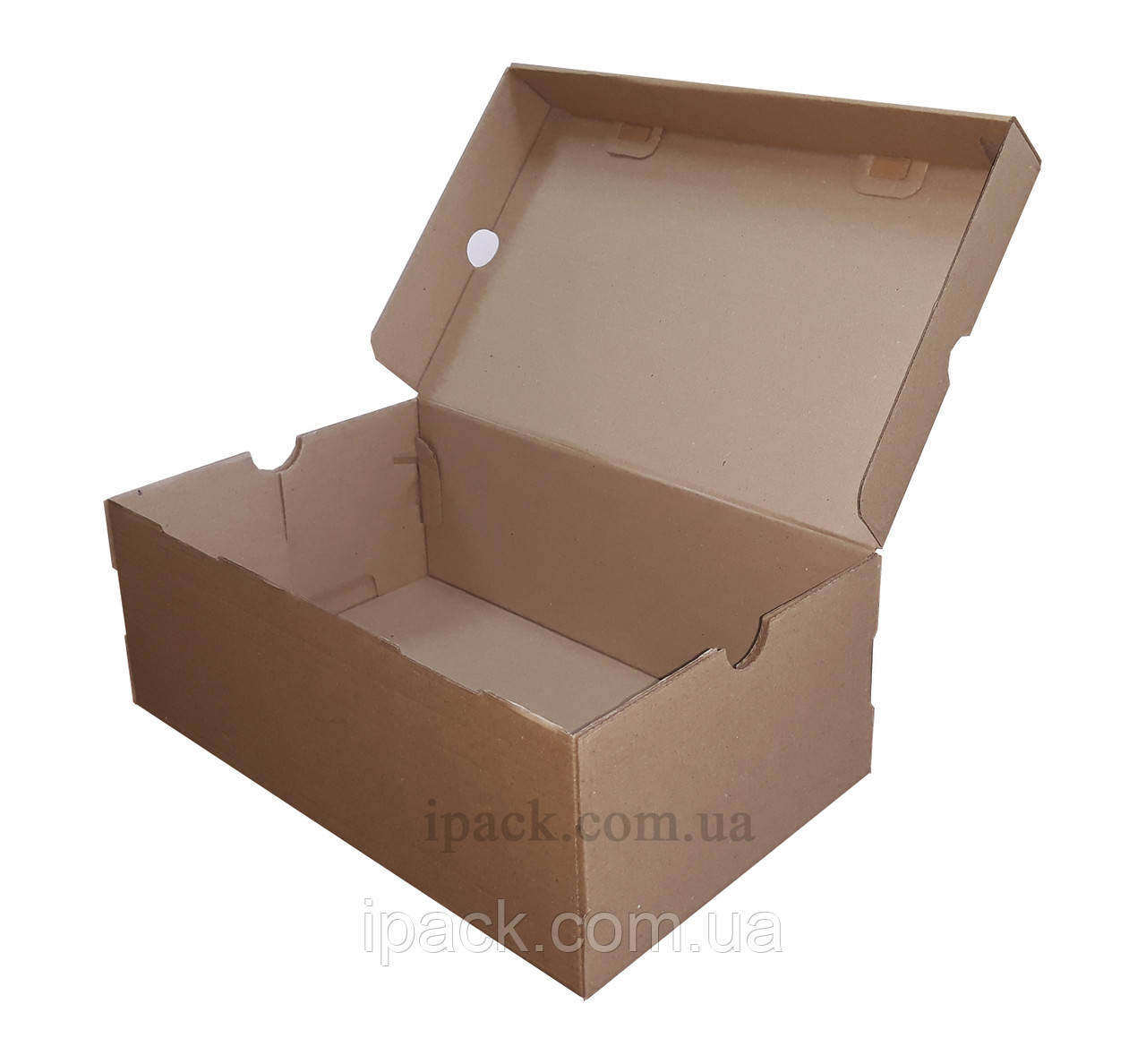 Коробка для взуття бура 410х340х150 мм мікрогофрокартон крафт взуттєва коробка