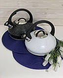 Чайник зі свистком 3 л мармурове покриття Edenberg EB-8812 Чайник для індукційної плити Чайник газовий, фото 4