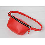 Модна жіноча сумка чорна бананка на пояс через плече з екошкіри, фото 10