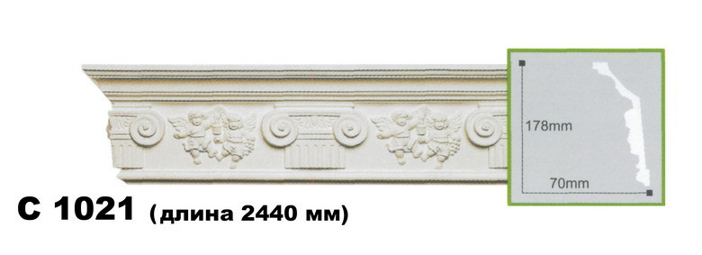 Карниз стельовий C1021, довжина 2.44 м, Gaudi Decor