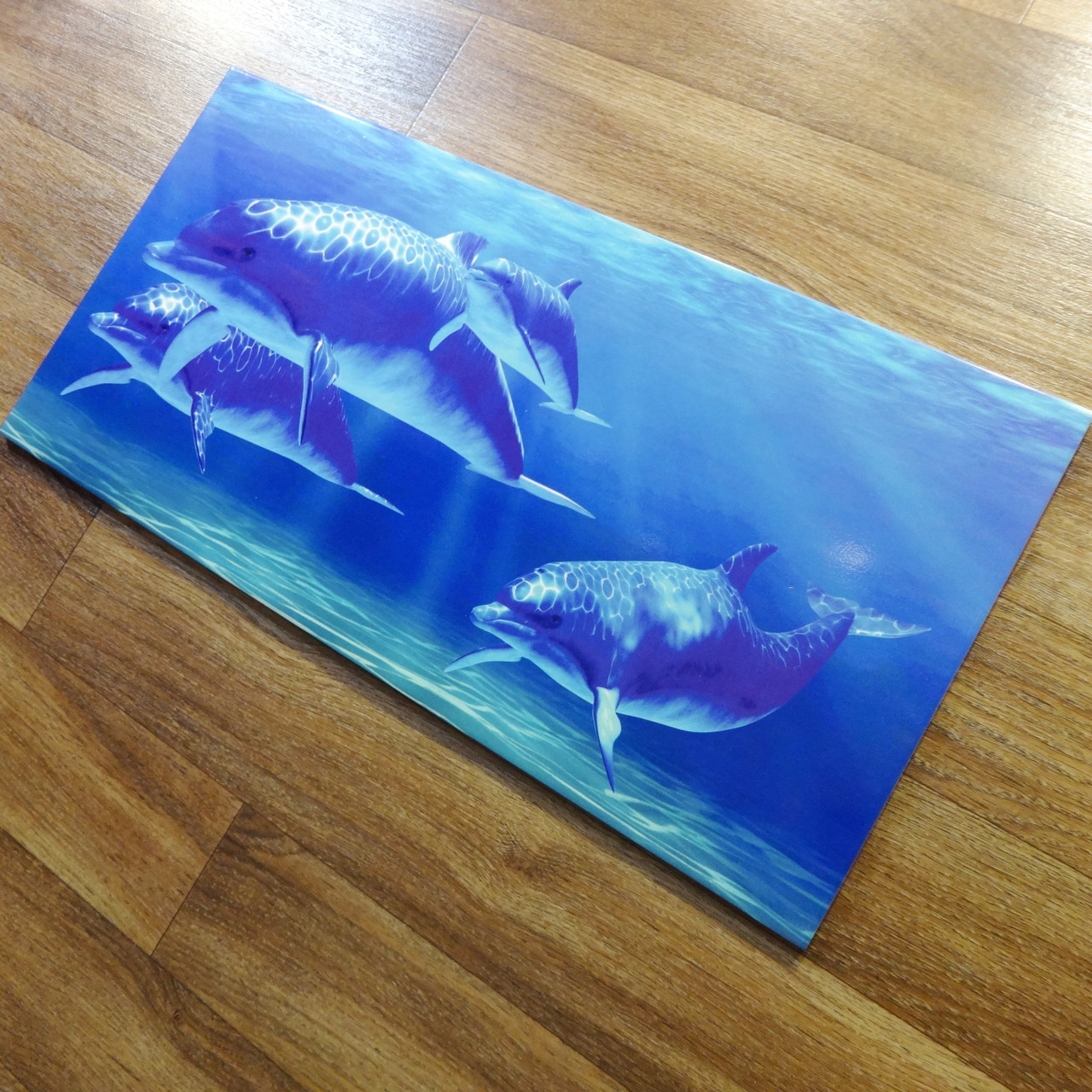 Вставка для плитки у ванну Дельфіни синій декор 30х60, фото 1