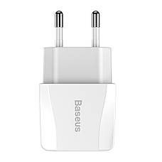 Зарядний пристрій (зарядка) для телефону Baseus 2хUSB Mini Dual-U 2.1 А Білий (CCALL-MN02), фото 3