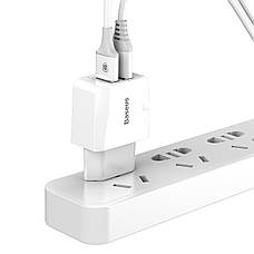 Зарядний пристрій (зарядка) для телефону Baseus 2хUSB Mini Dual-U 2.1 А Білий (CCALL-MN02), фото 6