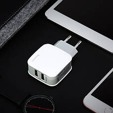 Зарядний пристрій (зарядка) для телефону Baseus 2хUSB Letour 2.4 А Білий/ Сірий (ZCL2B-B02), фото 6