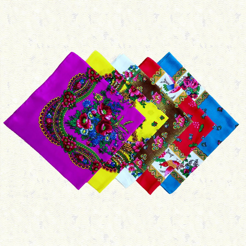 Платки на голову разноцветные 75х75 см - фото 1 - id-p467181635