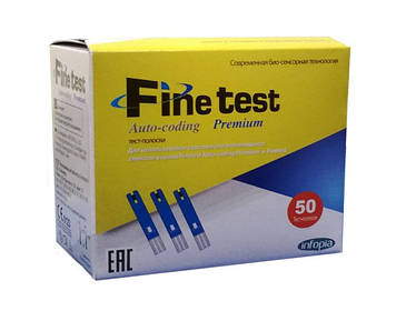2 пачки-Тест-смужки для глюкометрів Finetest premium No50 04.01.2024 р.