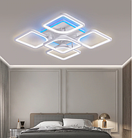 Потолочная LED-люстра с диммером и подсветкой, 150W 5543/4+1 черная,белая,серая,коричневая