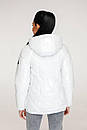 Жіноча весняна біла куртка з капюшоном весна осінь 46 52 54 розмір ПВ-1266, фото 2