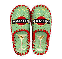 Мужские фетровые тапочки ручной работы «Martini» Тапки вермут Мартини размер 40-45, 26-29 см (VD-08 Б)