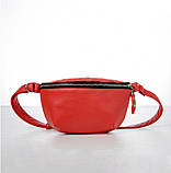 Модная женская поясная, наплечная сумка бананка красная из экокожи на пояс, через плечо, фото 2