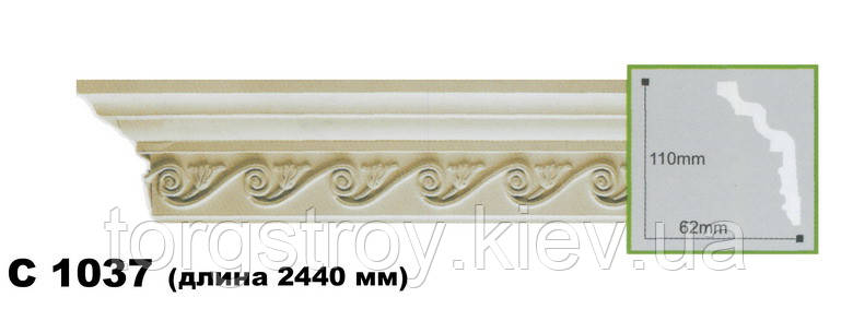 Карниз стельовий C1037, довжина 2.44 м, Gaudi Decor