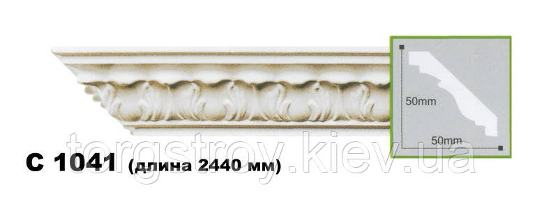 Карниз стельовий C1041, довжина 2,00м, Gaudi Decor