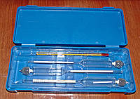 Набір ареометрів у пластиковому футлярі АСП-3 (0-40,40-70,70-100) + термометр спиртової 0-50